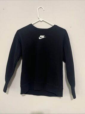 Nike Black Kids Crewneck Sweatshirt with White Logo